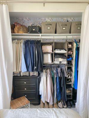 Organized reach in closet