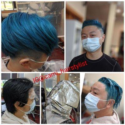 #MenBlueHairColor by Cami