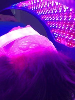 Dermaplane Facial with a Jelly Mask and LED Light Therapy