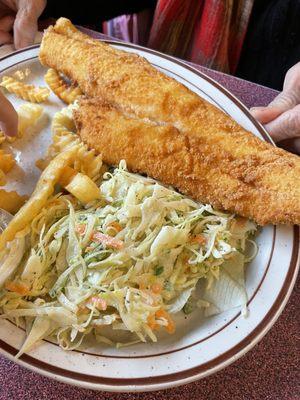 Fish fry dinner (they gave us more fries, but my kids stole them)