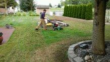 ..getting the thatch out!