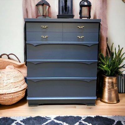 MCM Chest refreshed in dark blue mineral paint