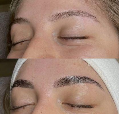 Brow lamination and tint