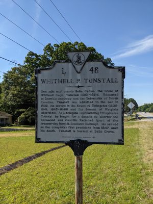 Whitmell P. Tunstall Historical Marker, Chatham, VA