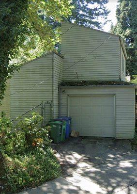 "Before" garage side exterior (date some time prior to us moving in 10 months ago).