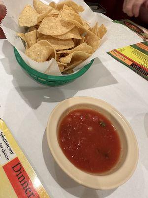 Complimentary chips and salsa