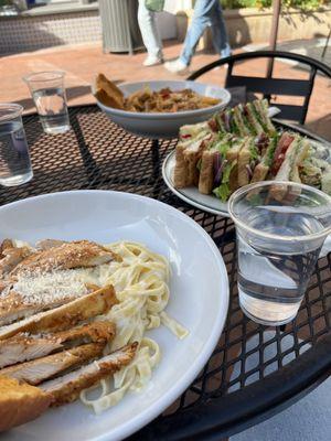 Fettuccine Alfredo, Chicken Club, Sausage Penne