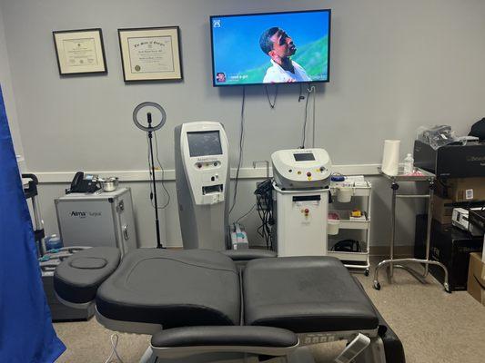 Procedure room for the medical spa