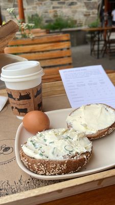 Bagel and coffee