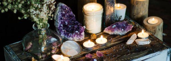 Crystals, candles and meditation