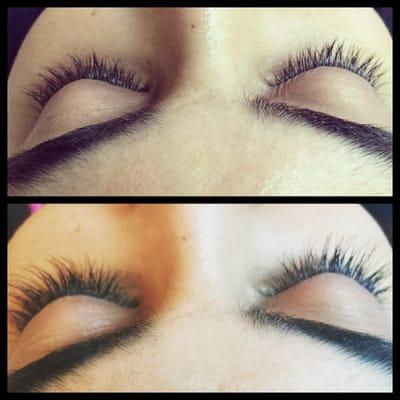 Before & after lash extensions