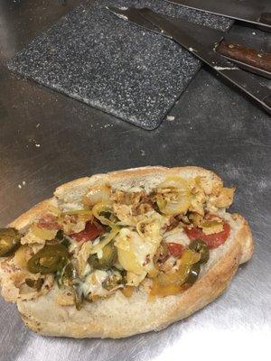 Grilled chicken philly bomber.