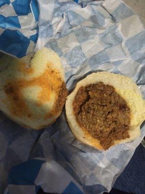 Disappointed with how little sloppy Joe's were on the sandwich. This isn't what the order board showed. Less than half actually.