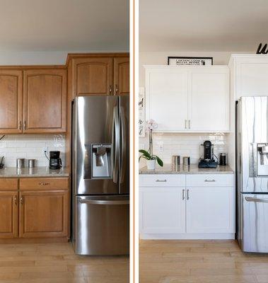 Before and after cabinet refacing in Lexington, SC