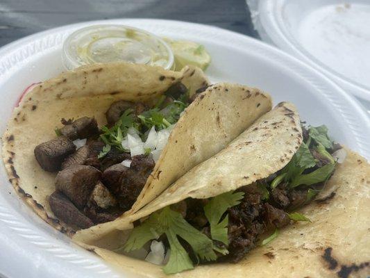 Beef Tongue & tripe tacos