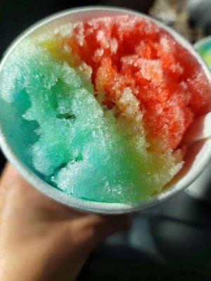 Favorite's combo tiger's blood, blue Hawaiian, pineapple and add ice cream