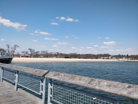 View of the beach from the pier