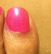 Left big toe pedi with shellac.