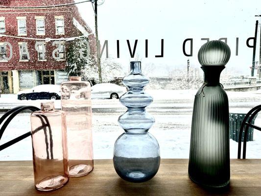 We love carrying unique vases and glassware for our customers!