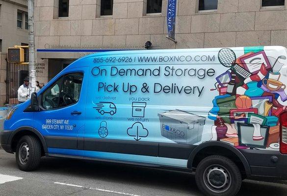 Pickup and Delivery storage van for Long Island, Queens, Brooklyn and New York City