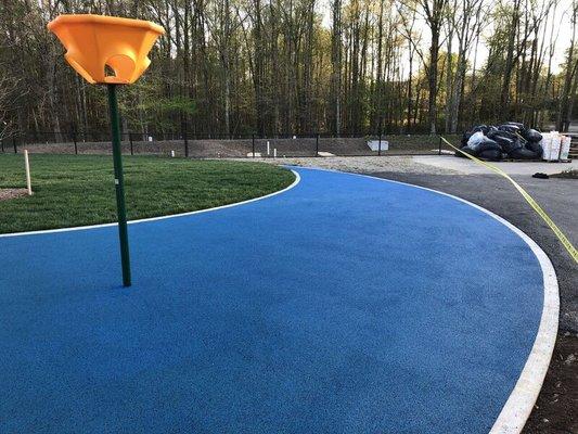 Billingsley Elementary School in Charles County, Maryland. Poured-in-place safety surfacing project by East Coast Surfacing.