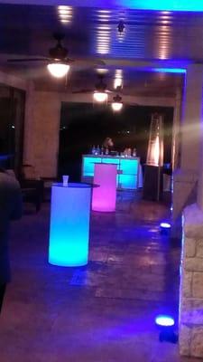 Our Illuminated Bar and Illuminated Cocktail Tables at Granberry Hills Event Center