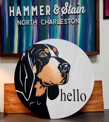 Coonhound door hanger