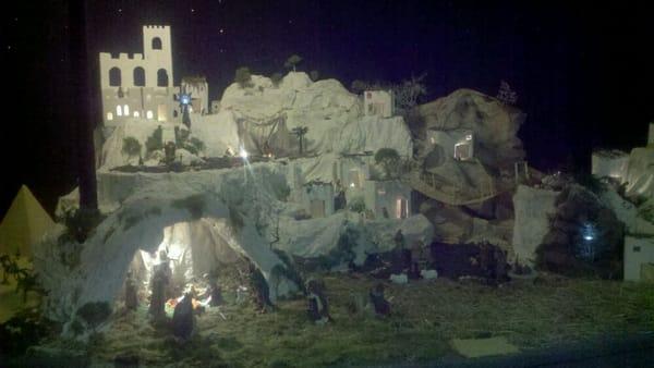 Nativity scene in basement of Church