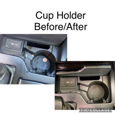 Auto detailing cup holder clean up