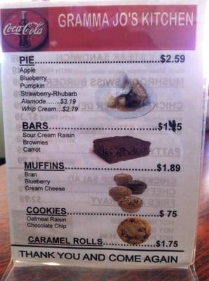 Dessert Menu