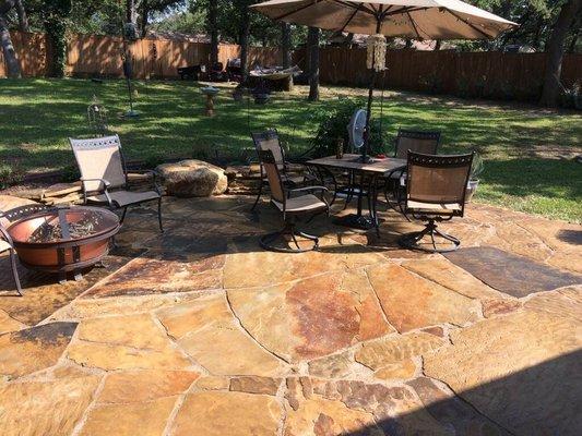 Flagstone Patio and Flagstone wall