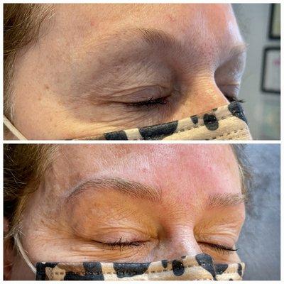 Microblading hair strokes for shape & fullness