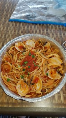 Seafood linguine.