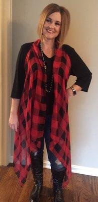 Love this adorable plaid vest!