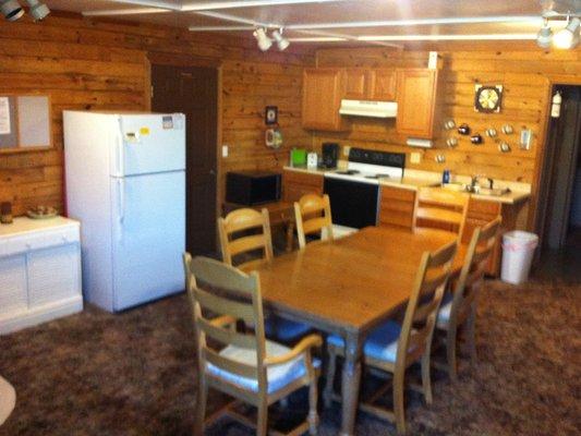 Kitchen in the 2 Bedroom cabin.