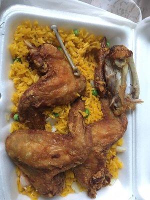 Chicken wings and Shrimp Fried Rice