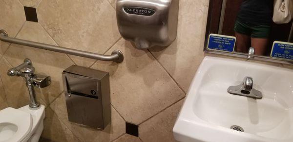 Handicap stall with sink IN the stall.