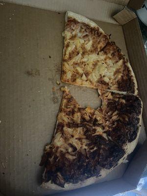 Burnt pineapple pizza