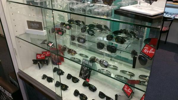 Large selection in Rayban sunglasses.