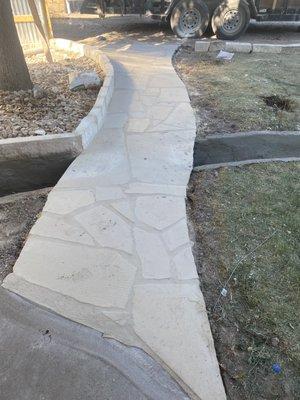 Flagstone Pathway over Drainage