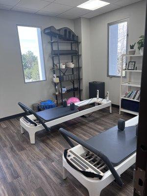 We have duo reformers and a space for group mat Pilates classes.