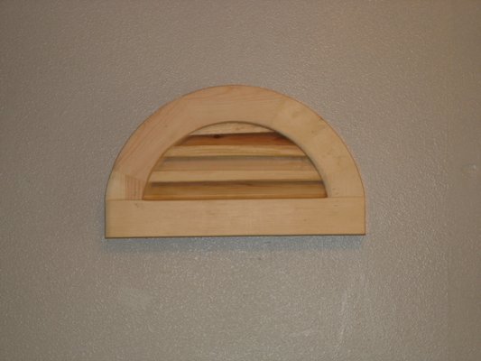 Half Round Louvered Vent with Std Trim