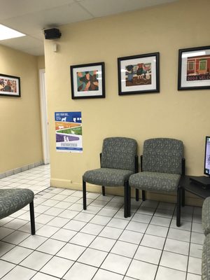 Separate waiting rooms for dogs and cats.