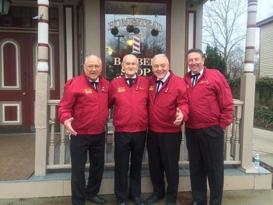 On Christmas Eve homestead Barbershop had a barbershop quartet serenading you while you were getting the best haircut around