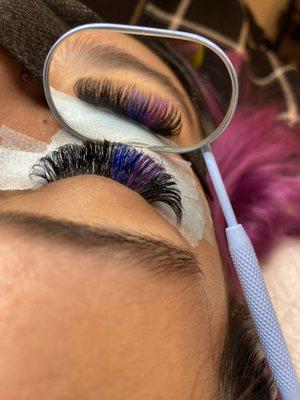 Color lash add on a volume fill