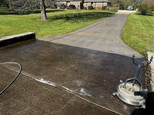 Driveway washing.