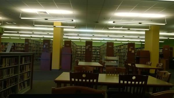 The middle of the library.