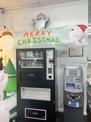 Atm and installation of a vending machine.