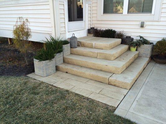 Natural stone steps