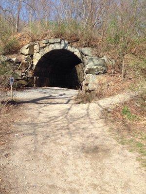 Tunnel walk through by beach. April